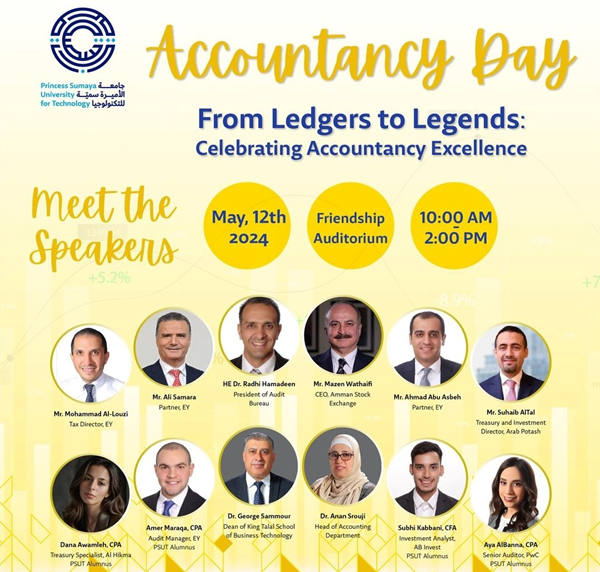 On May 12th 2024, the Accounting Department at Princess Sumaya University for Technology (PSUT)Accountancy Day: From Ledgers to Legends